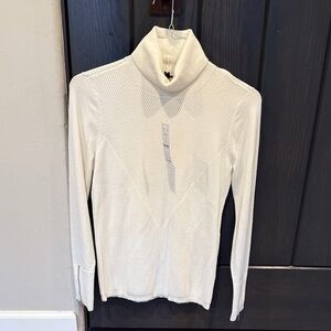 White House Black Market Cream Long Sleeve Top